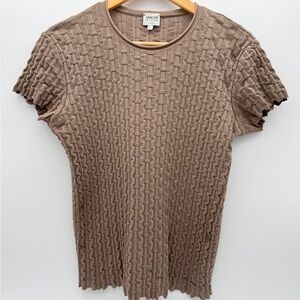 Armani Collezioni Women’s Tan Textured Top
